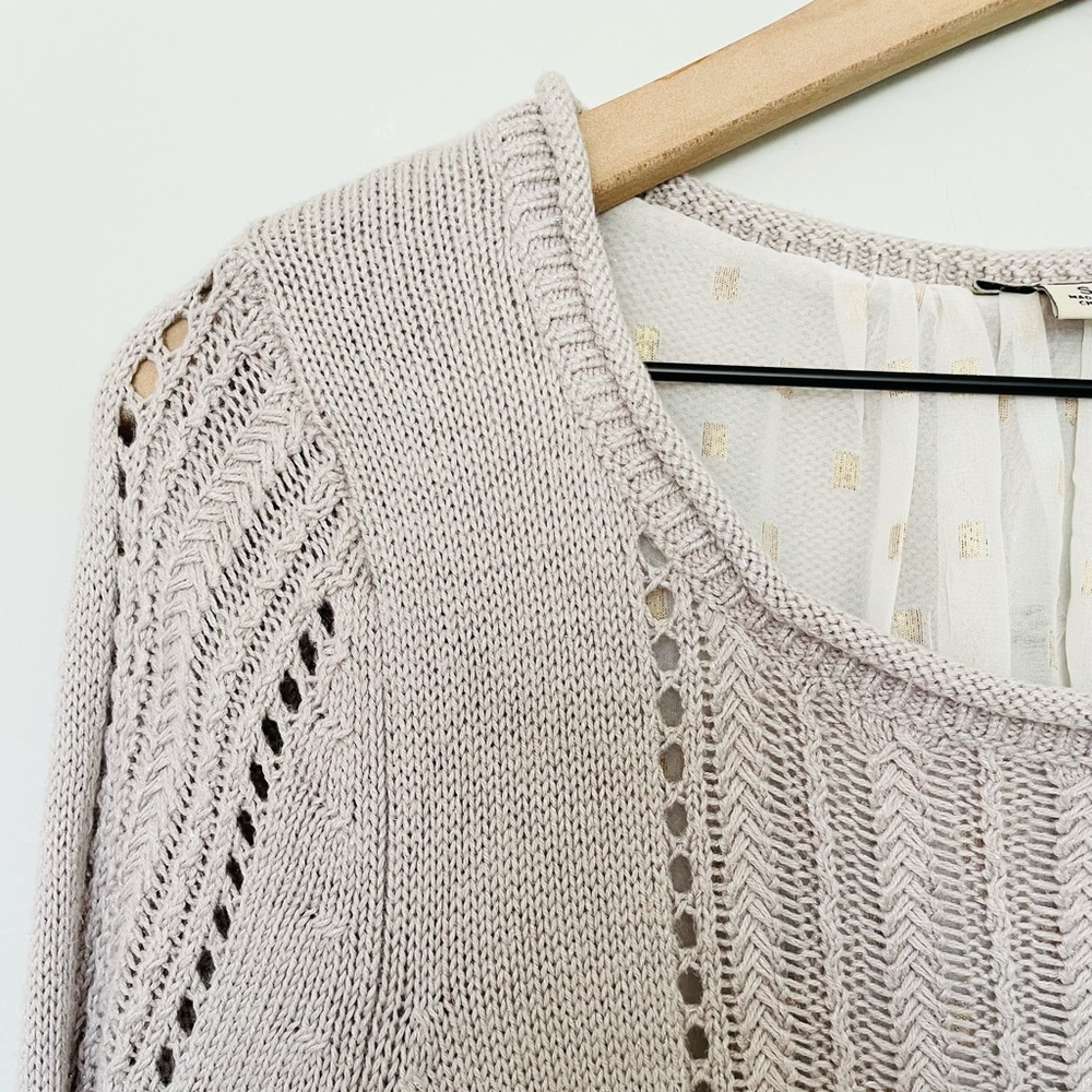 Luck Brand 🍀 Sliver Sweater with Sheer Back - Picture 3 of 7